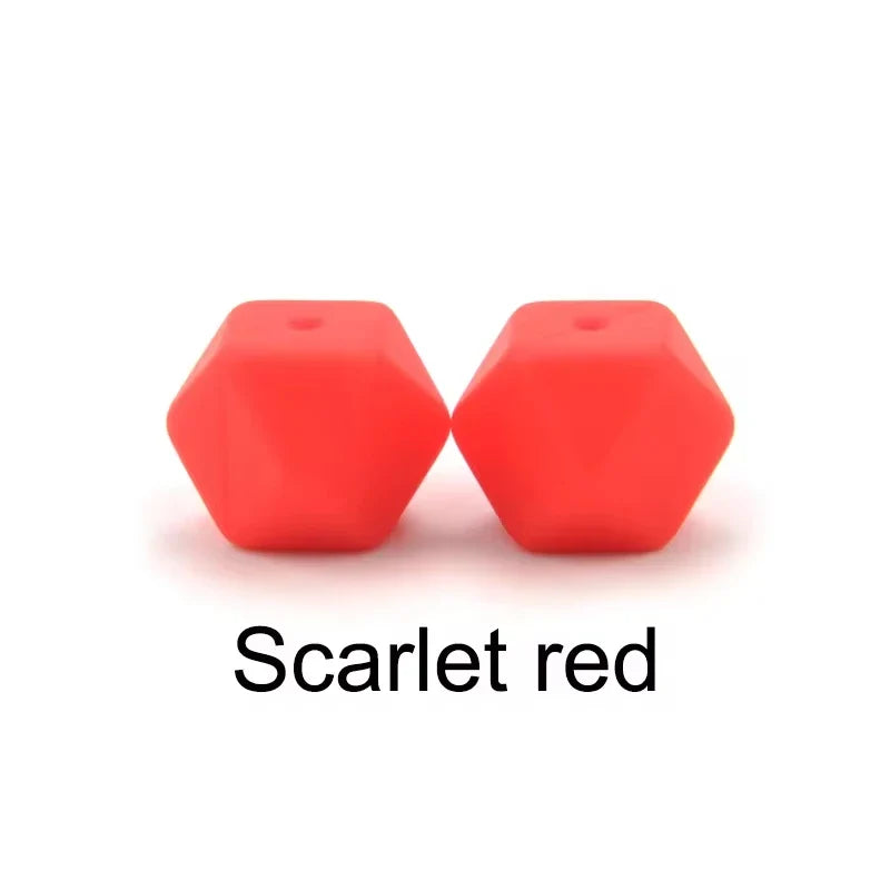 LOFCA 10PCS Hexagon Silicone Beads (14mm/17mm) – DIY Jewelry Making & Pacifier Chain Accessories Bulk Set