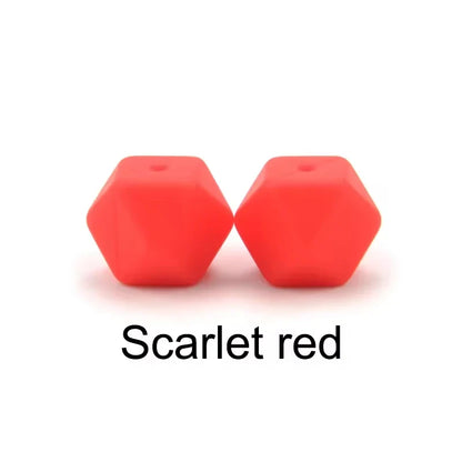LOFCA 10PCS Hexagon Silicone Beads (14mm/17mm) – DIY Jewelry Making & Pacifier Chain Accessories Bulk Set