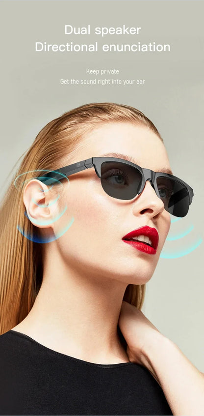 Smart Bluetooth V5.3 Sunglasses with HIFI Headphones – Outdoor Sports UV Glasses for Men & Women