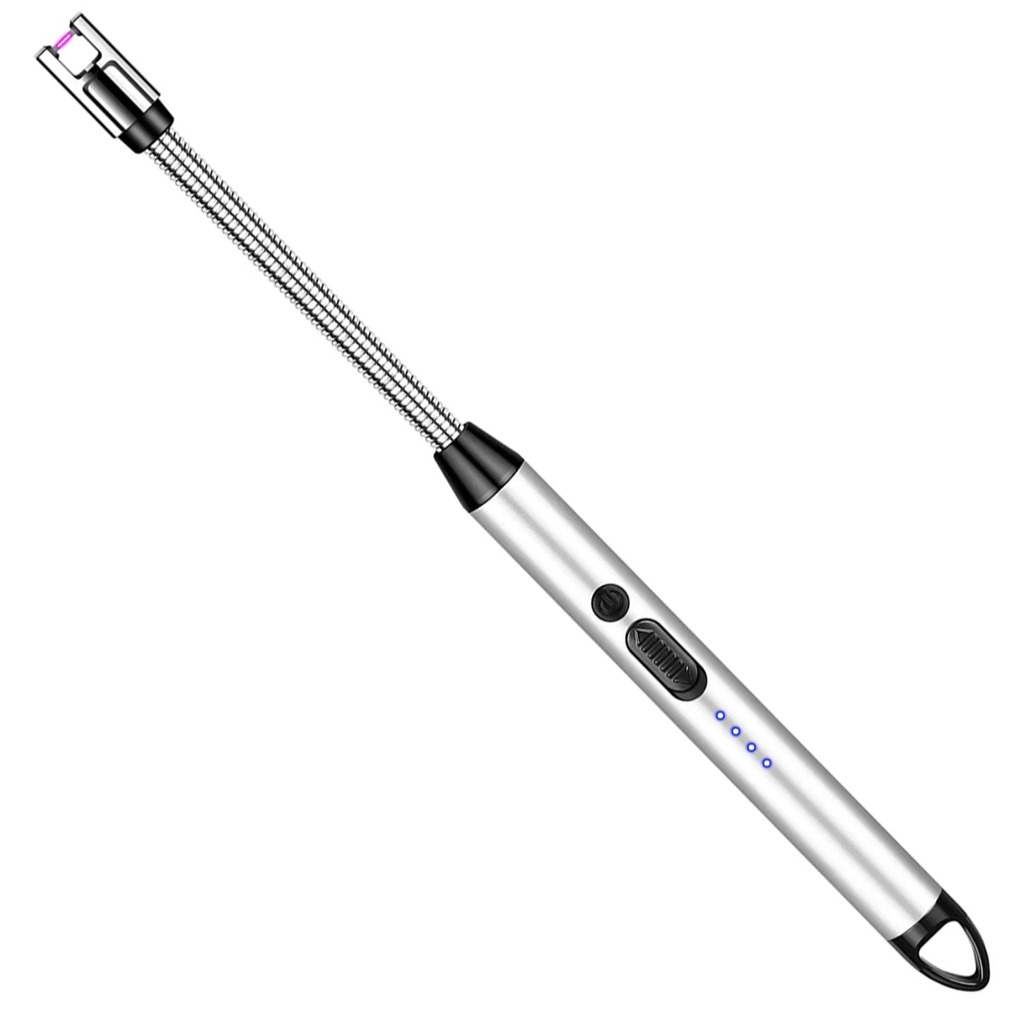 360° Type-C Rechargeable Windproof Plasma Lighter – Curved Flameless USB Arc Ignition Tool for BBQ, Kitchen, Candle & Gas Stove Use