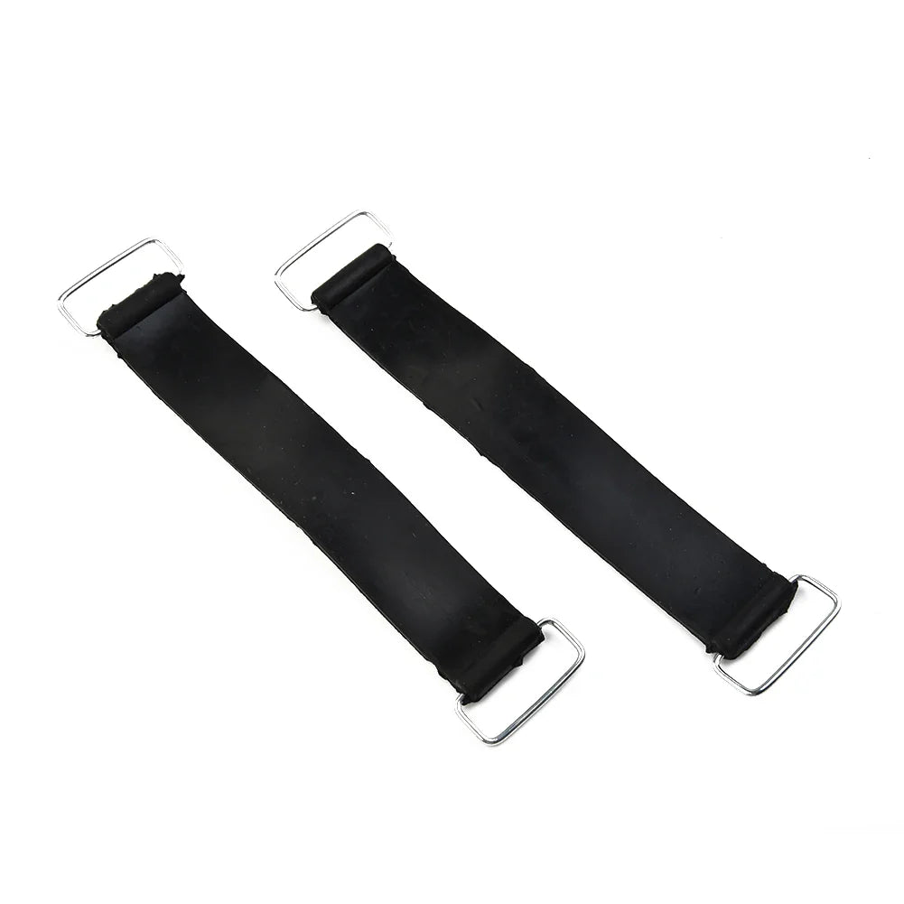 2pcs Motorcycle Rubber Battery Strap Holders — 18-23cm Belt for Honda, Scooters, Tricycles & All Motorcycles
