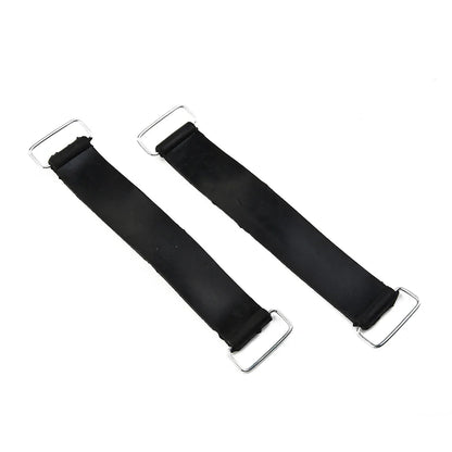 2pcs Motorcycle Rubber Battery Strap Holders — 18-23cm Belt for Honda, Scooters, Tricycles & All Motorcycles