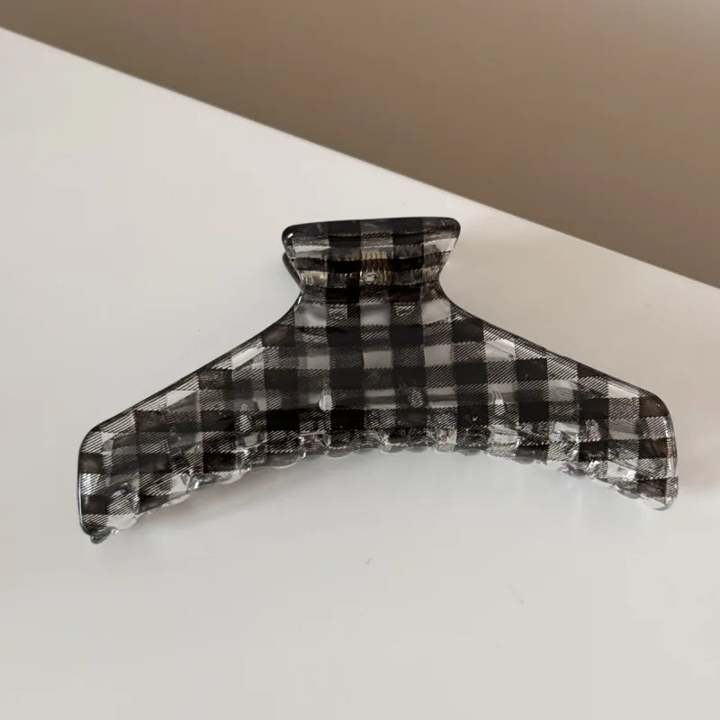 Leopard Print Acrylic Hair Grab Clip | Large Arc Cross Square Geometric Shark Clip for Women