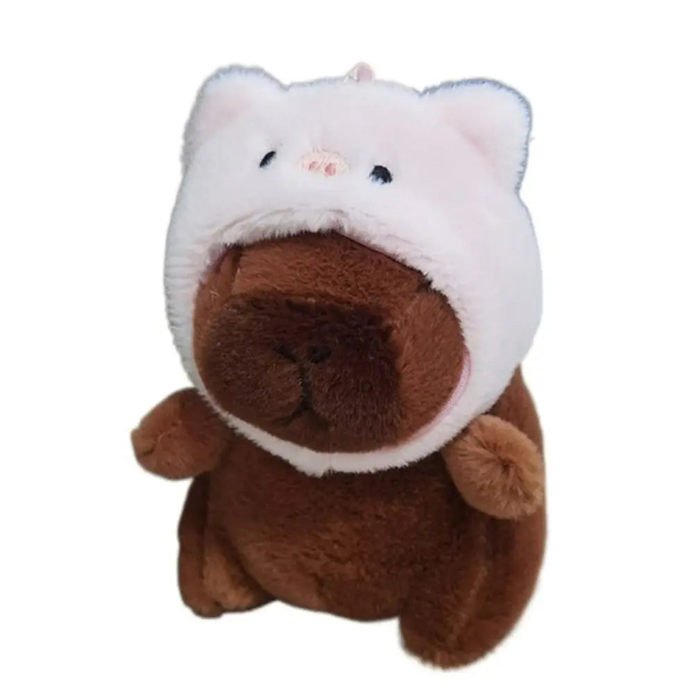 Plush Cocoa Cat Snapper Keychain – Cute Soft Doll Pendant, Exquisite Schoolbag Charm Accessory