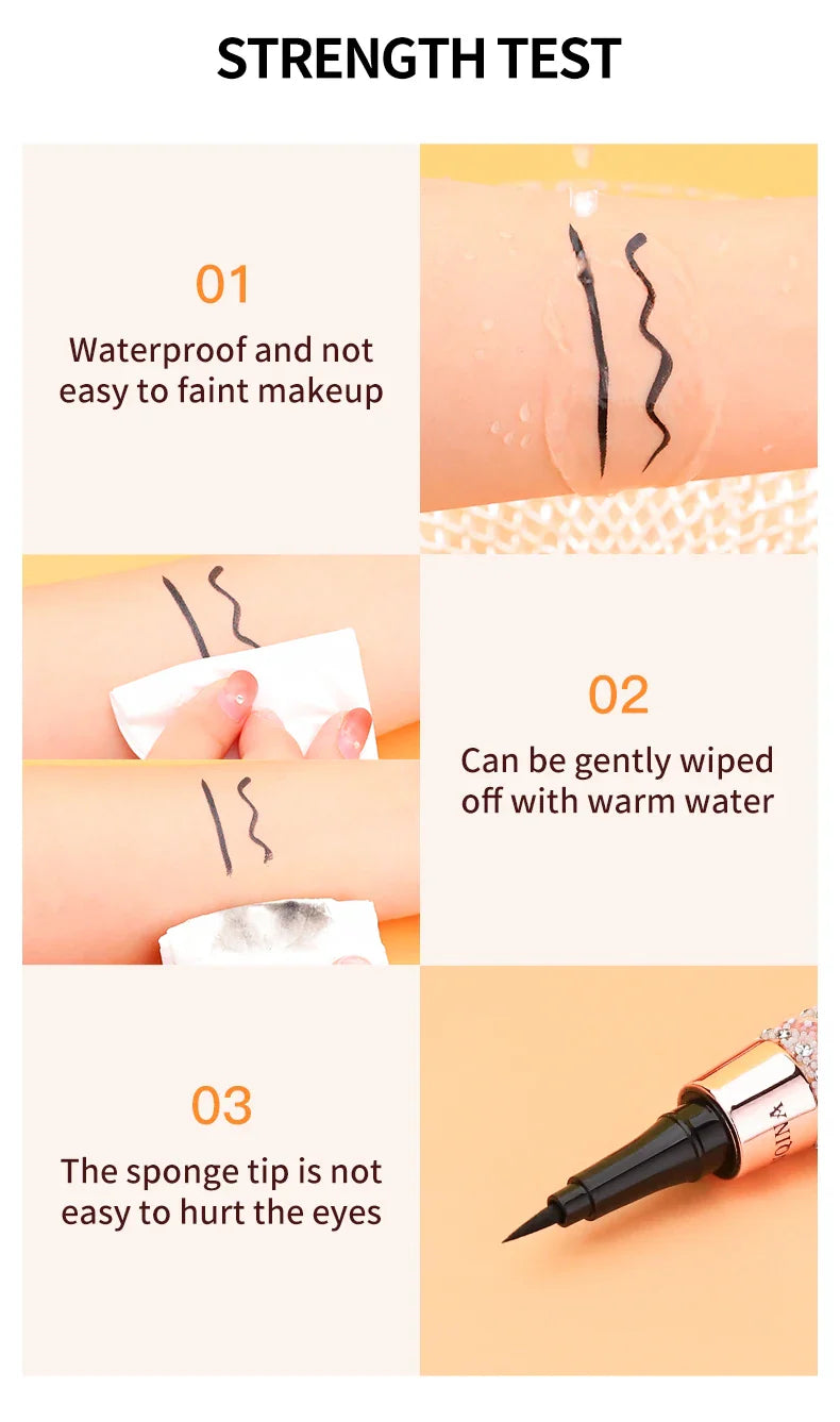 Waterproof Liquid Eyeliner Pen – Black, Long-Lasting, Quick-Dry Thick Eye Liner Makeup Tool