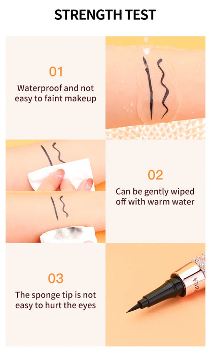 Waterproof Liquid Eyeliner Pen – Black, Long-Lasting, Quick-Dry Thick Eye Liner Makeup Tool