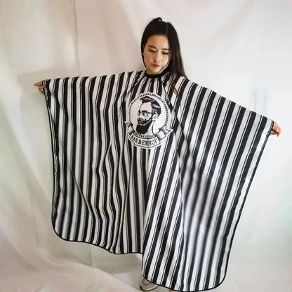 Retro Stripes Hairdressing Bibs – Non-Stick, Comfortable & Breathable Hair Apron, Hairdressing Supplies