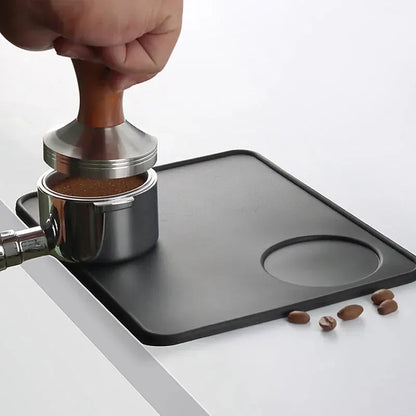 Anti-Skid Coffee Tamper Mat – Food-Grade Silicone Pad, Thickened Black Espresso Tamping Mat for Office, Bar & Café