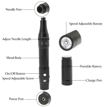 Professional Eyebrow Tattoo Machine — Wireless Micropigmentation & Microblading Pen with Battery