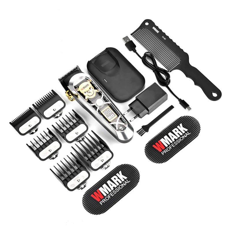 WMARK NG-130 Wireless Charging Hair Clipper – High Speed Professional Type-C Rechargeable Cutter with Charging Stand