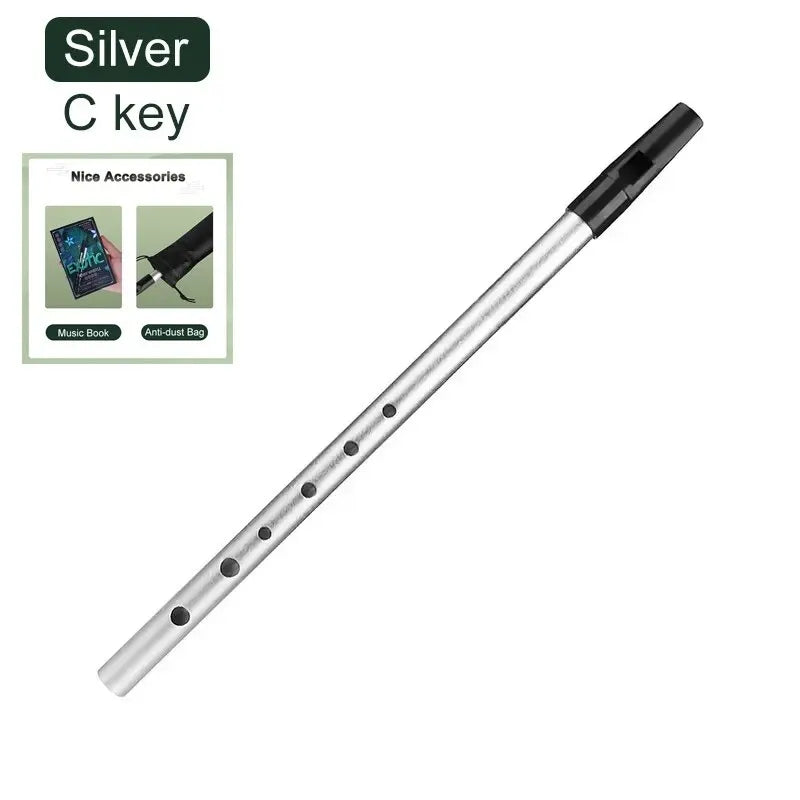 Miwayer Authentic Irish Tin Whistle Flute – C/D Key Penny Whistle with 6 Holes for Traditional Irish Music