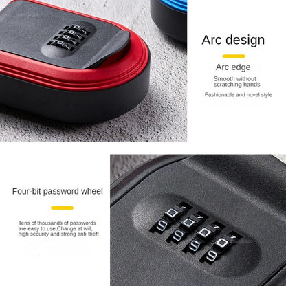 4-Digit Combination Wall Mounted Key Storage: Secure Plastic Lock Box for Home and Office - Indoor/Outdoor Key Safe Solution