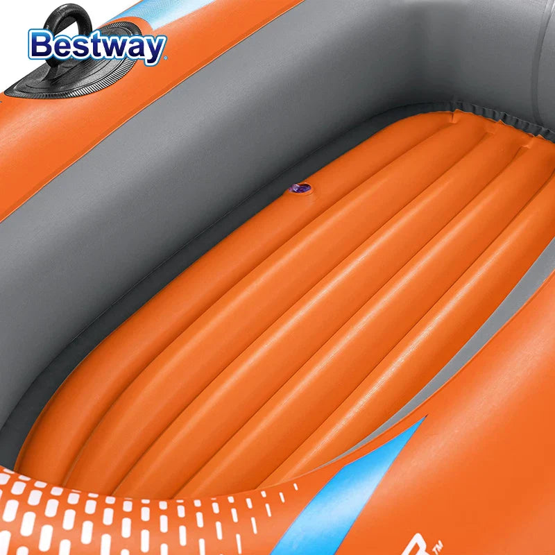 Bestway 61136/61140/61142/61146 Heavy-Duty Inflatable Kayak – 1-3 Person PVC Rafting Boat for Adventure & Thrilling Rides
