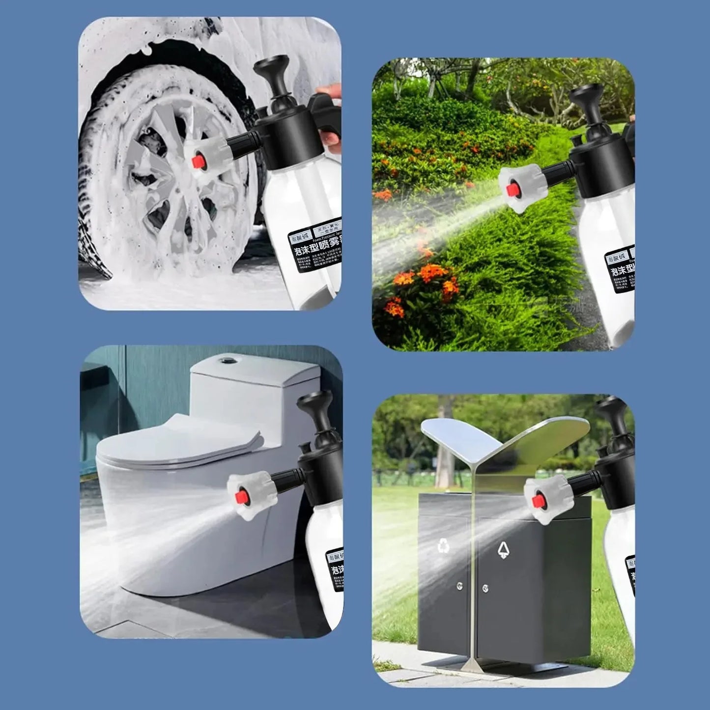 Air Pressure Car Wash Foam Spray Can – Handheld 2L High-Pressure Transparent Foam Watering Can for Car & Family