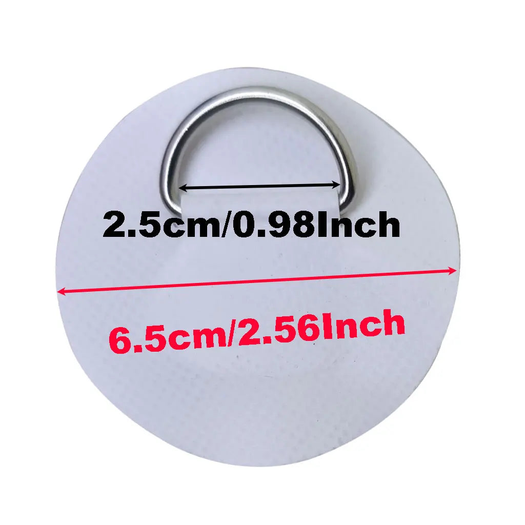 6.5CM D-Ring PVC Patch – Inflatable Boat, Kayak, SUP, Dinghy & Canoe Rope Ring Attachment