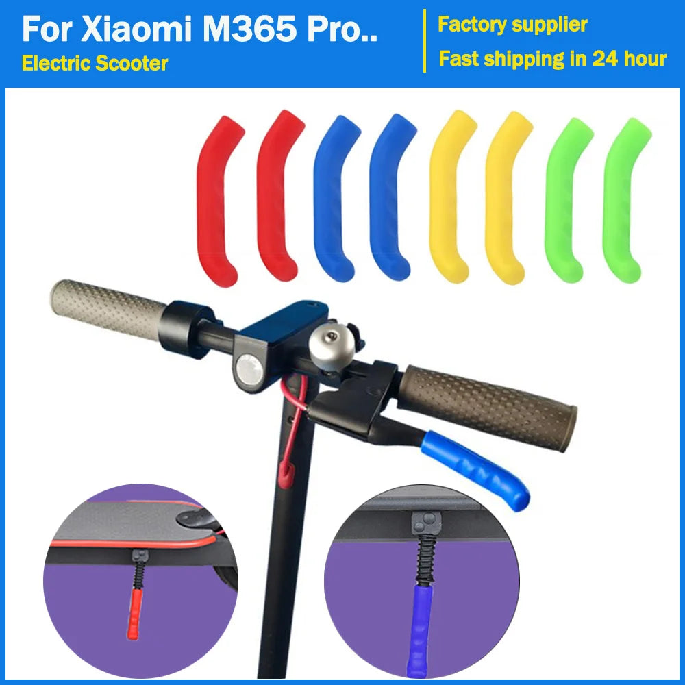 2PCS Brake Handle Grips Cover for Xiaomi M365 PRO Electric Scooter - Anti-Skid Foot Support Case, Blue Skateboard Accessories