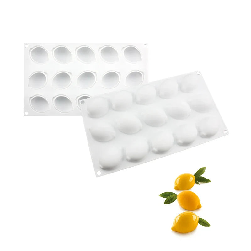 SHENHONG 3D Lemon Silicone Mould – 6-Cavity French Dessert Mousse Cake Mold for Pastry & Baking