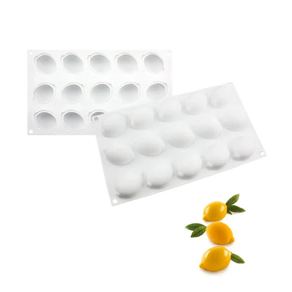 SHENHONG 3D Lemon Silicone Mould – 6-Cavity French Dessert Mousse Cake Mold for Pastry & Baking