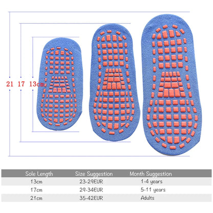 Anti-Slip Trampoline Socks for Kids & Adults - Cotton Elastic Sports Socks for Boys & Girls