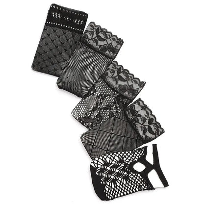 5 Pairs Vintage Lace Women's Socks: Summer Mesh Elastic Ankle Socks - Versatile Lolita Fishing Net Black Socks