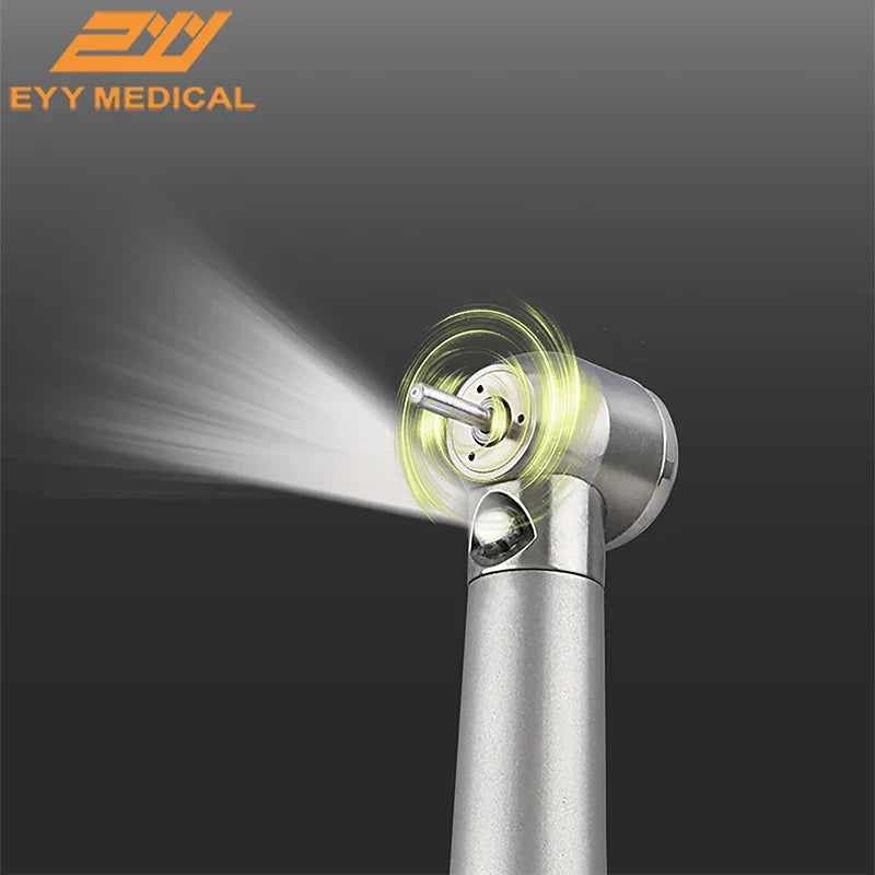 EYY Dental LED High-Speed Handpiece — Ceramic Bearing E-Generator, 2/4 Hole Stainless Steel Dental Tool