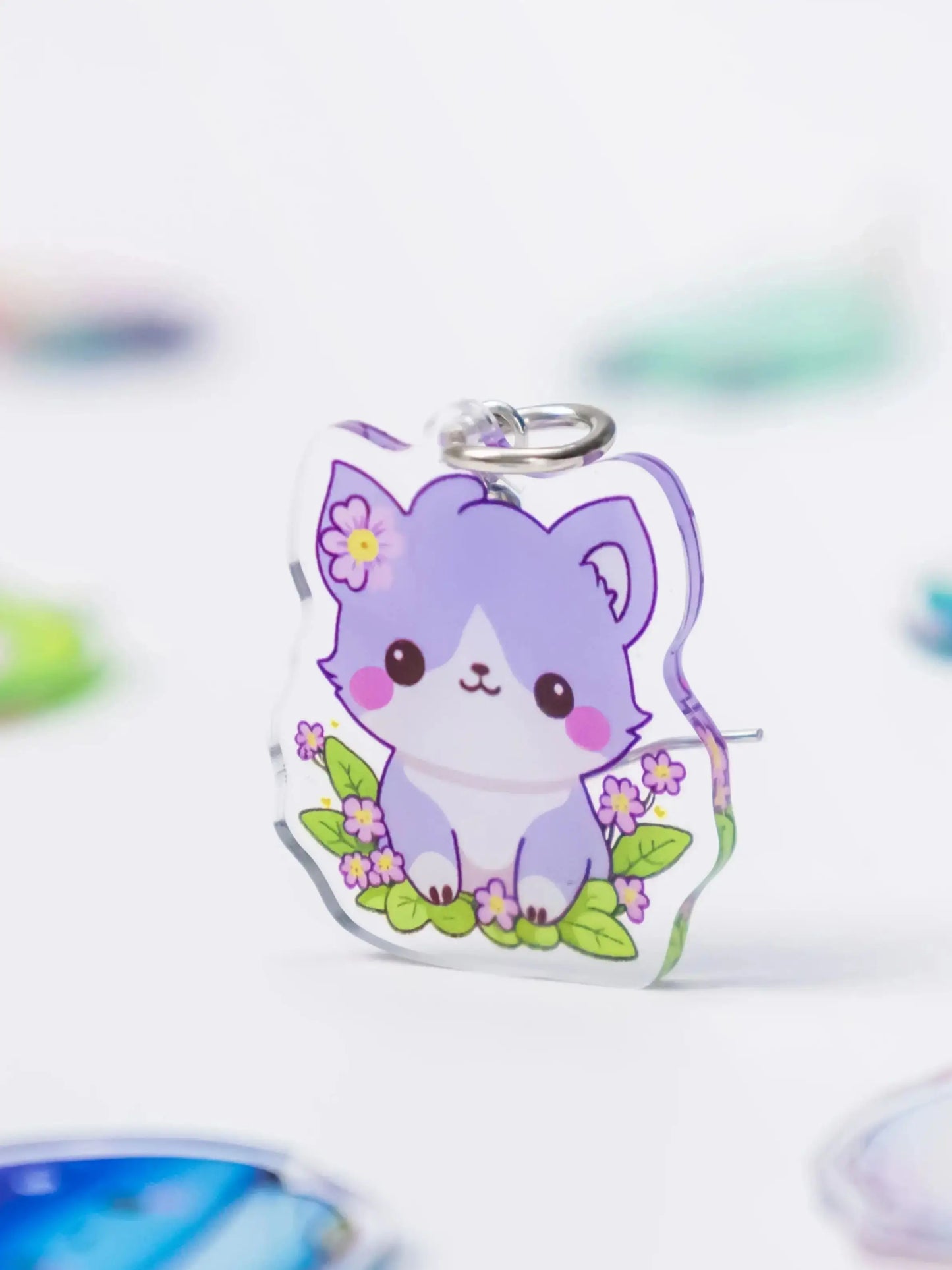 Custom Acrylic Keychain — Personalized Cat & Dog ID Charm, Holographic Photo Pet Souvenir, Birthday Gift with Name