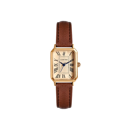Retro Digital Square Dial Watch - Fashionable Quartz Leather Strap Wristwatch For Women Gift Casual Style
