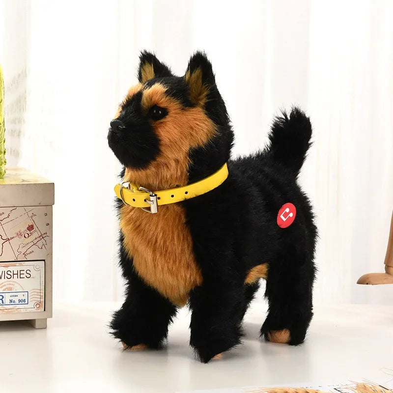 Simulation Electric Pet Dog Toy - Voice Control, Walking & Nodding Plush Robot with Music for Kids