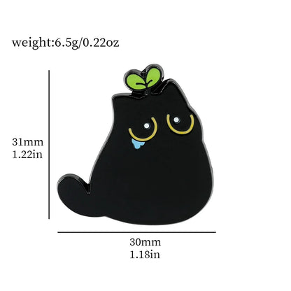 Cute Black Cat Enamel Pin – Cartoon Animal Metal Brooch Badge Jewelry Gift for Kids Punk Style