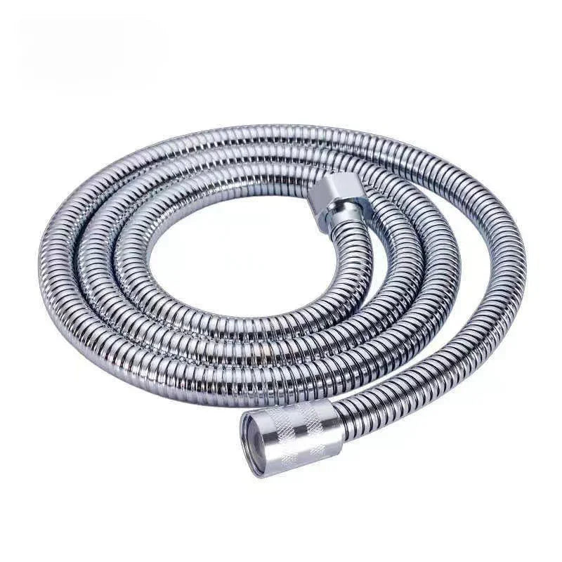 Flexible Shower Hose 1.5/2M — Black/Silver Stainless Steel Bathroom Extension Pipe and Accessories