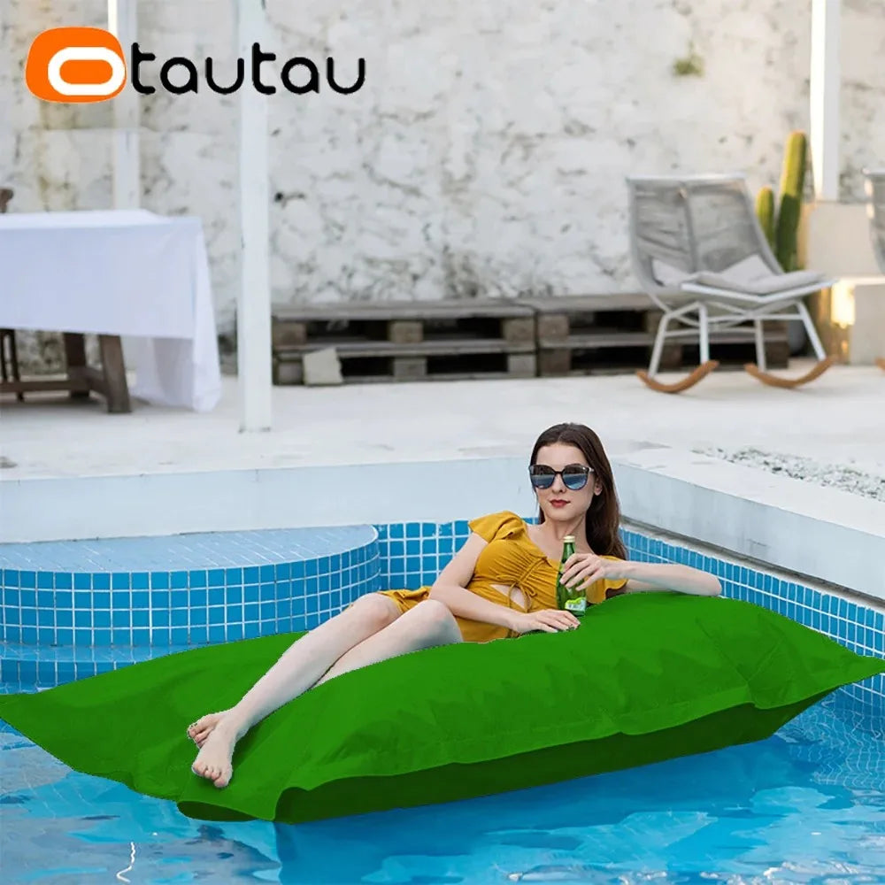OTAUTAU Rectangular Floating Pool Bean Bag Cover – Waterproof Beach Pillow, Pouf Sofa Bed & Chaise Lounge DD034