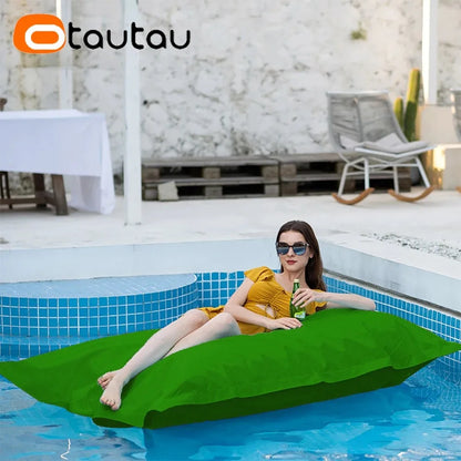 OTAUTAU Rectangular Floating Pool Bean Bag Cover – Waterproof Beach Pillow, Pouf Sofa Bed & Chaise Lounge DD034