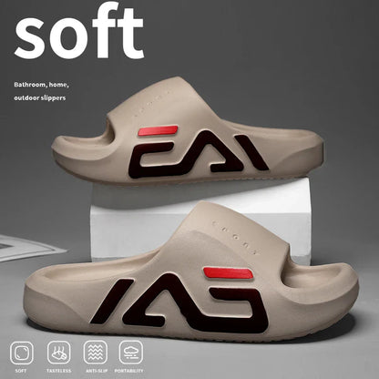 Men’s Extra-Thick Sole Casual Slippers – Soft Air Cushion EVA Sandals, Fashion Flip Flops for Outdoor & Beach Summer Wear