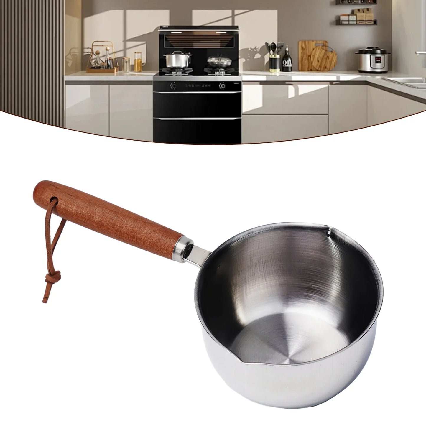 Stainless Steel Saucepan – Hot Oil & Milk Pan for Boiling, Melting & Kitchen Cooking