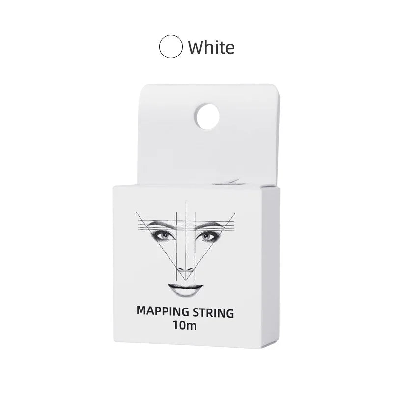 30m Pre-Inked Microblading Mapping String – White Eyebrow Marker Thread for Permanent Makeup & Tattoo Dyeing
