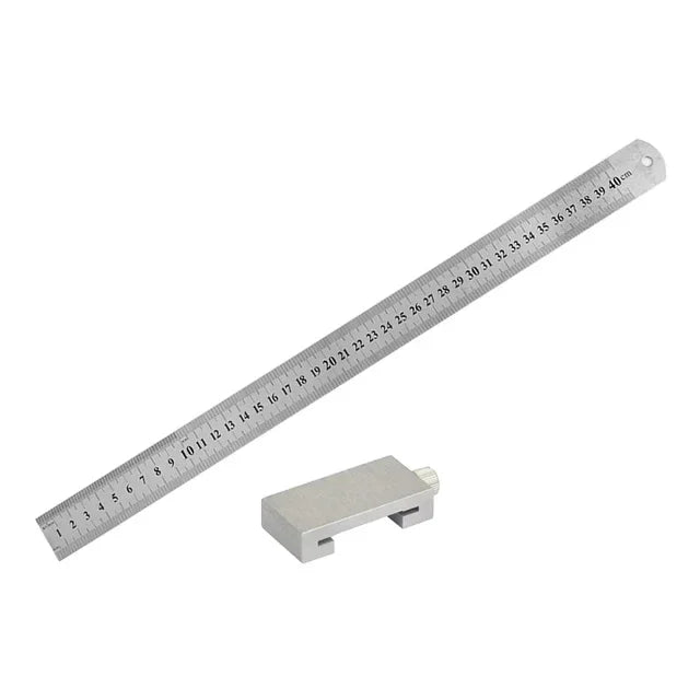 Metal Carpenter Square Ruler — Woodworking Measuring & Marking Gauge with Positioning Block