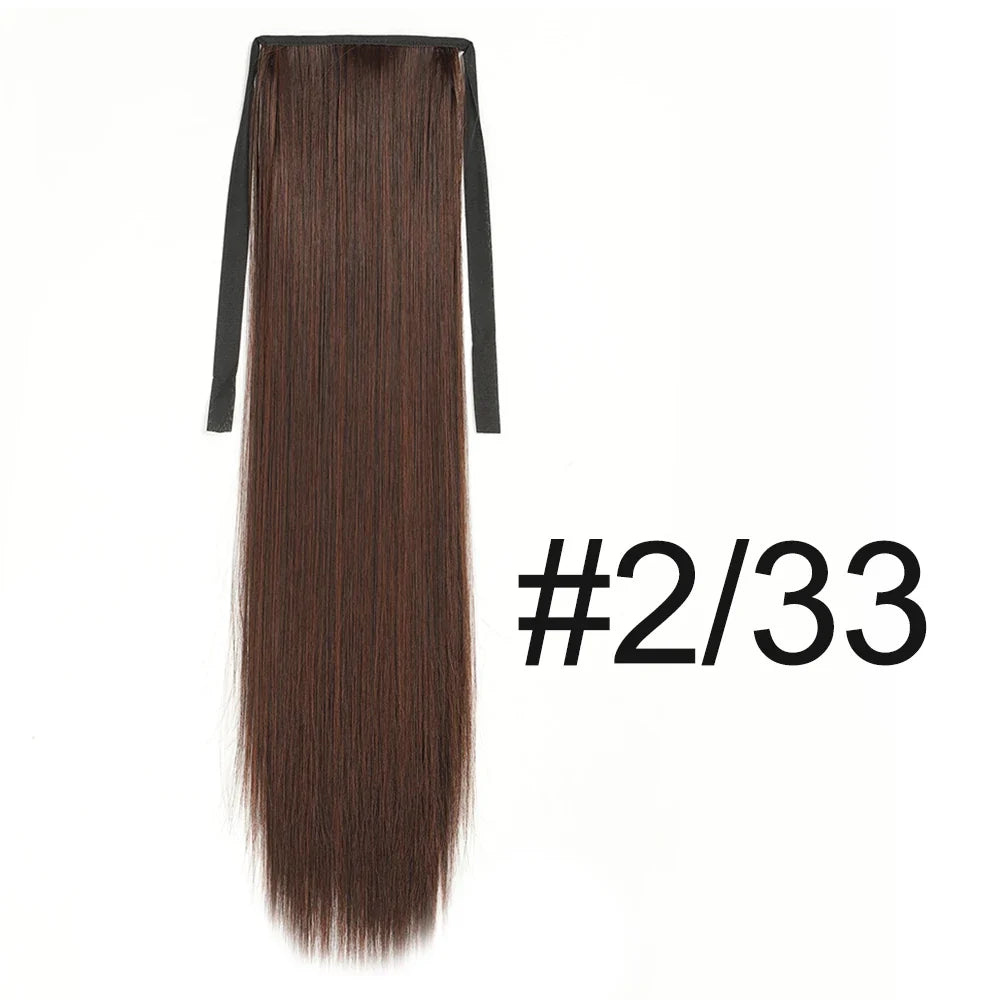 50cm Synthetic Straight Claw Clip-On Ponytail Extension – Heat Resistant Hairpiece for Women, Daily Wear & Party Styling