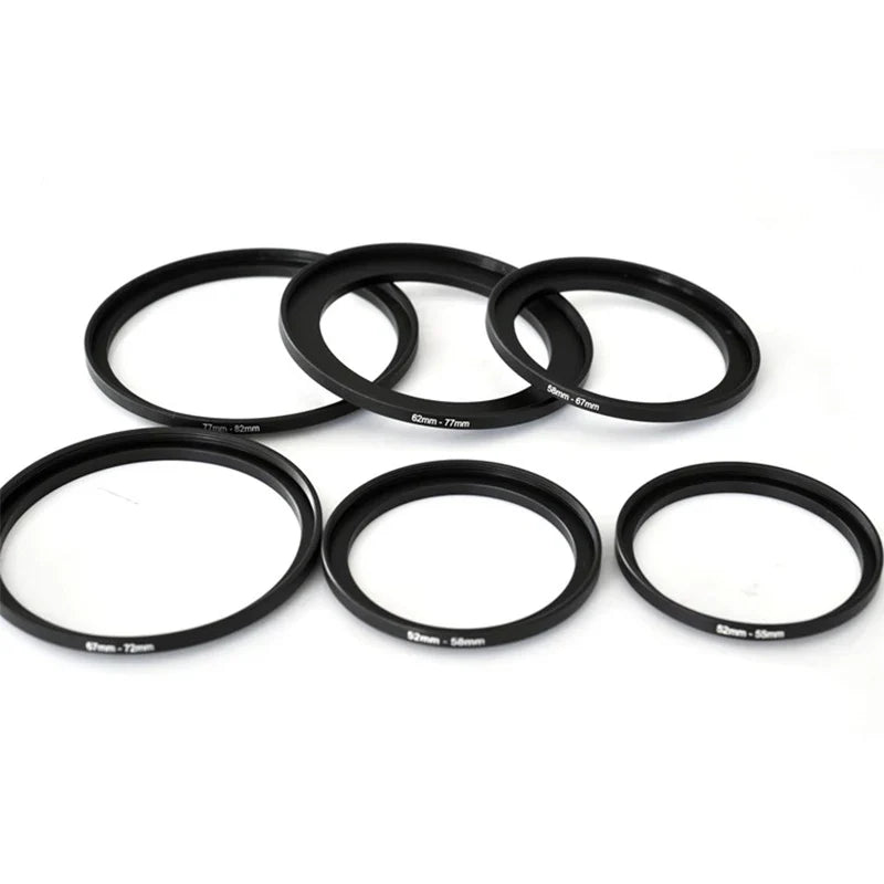 9/18 Pcs Camera Lens Filter Step Up & Down Adapter Rings — Metal Filter Mount Kit for DSLR 37-82mm & 82-37mm