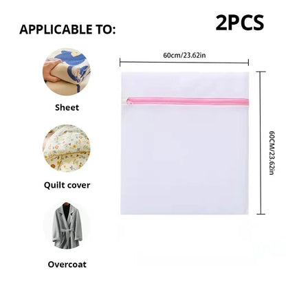 2Pcs/7Pcs Transparent Fine Mesh Laundry Bags – 6 Sizes Reusable Zippered Wash Bags for Machine Protection