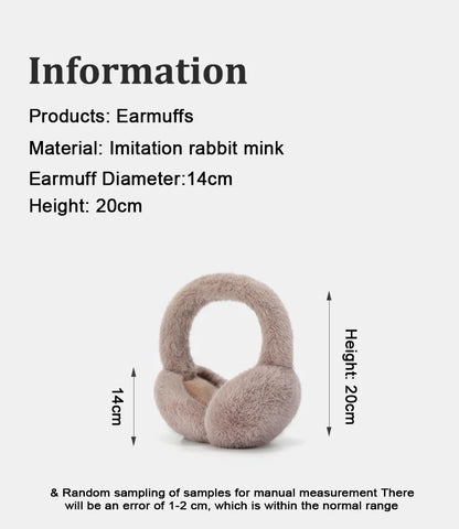 Soft Plush Ear Warmers Winter Earmuffs for Women & Men - Solid Color Cold Protection Earflap Outdoor Ear Covers