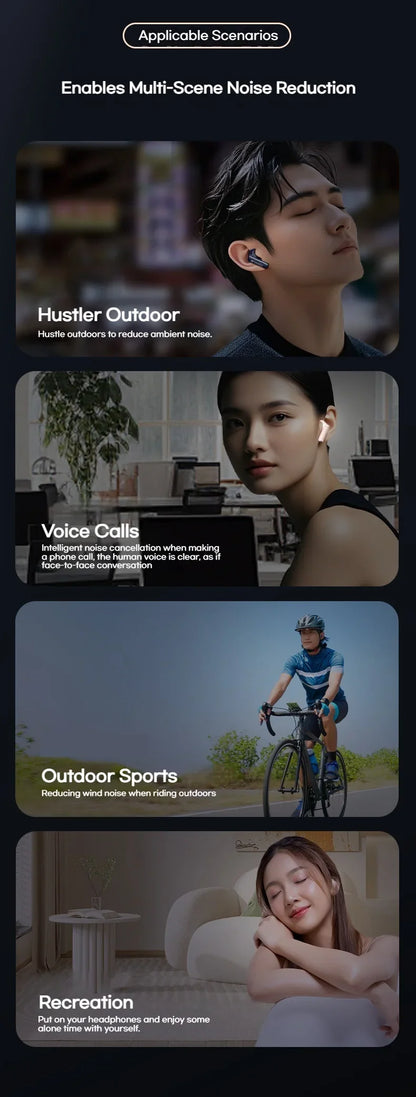 Sansui ANC Bluetooth TWS Earbuds – True Wireless Earphones with -52dB Active Noise Cancelling, Bluetooth 5.4, 6 Mics & HD Calls