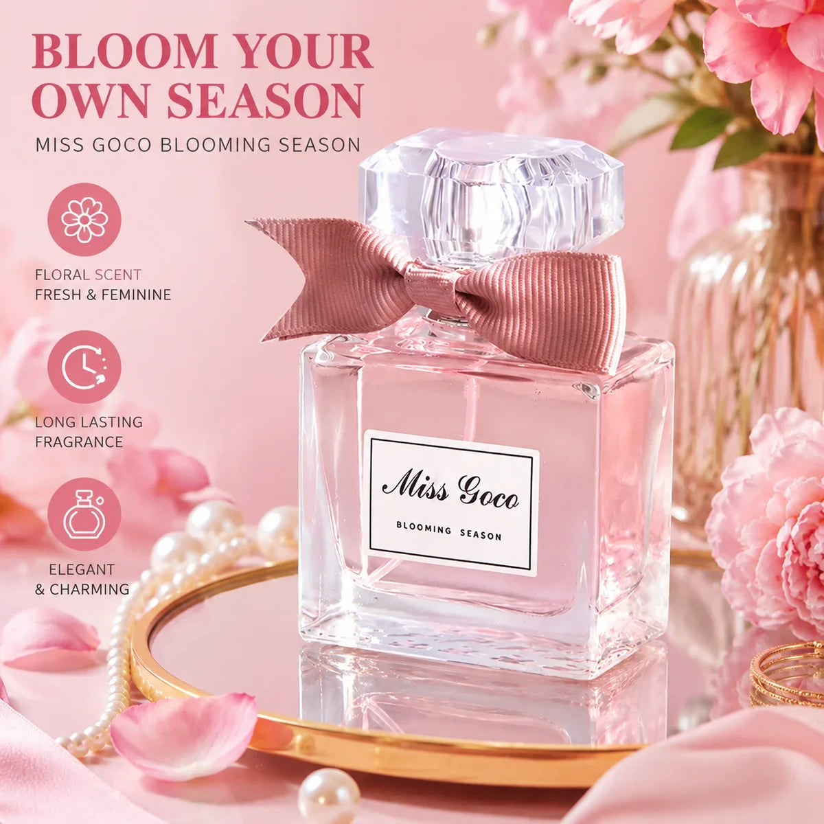 50ml Floral Sweetheart Eau de Toilette - Long-Lasting Portable Travel Perfume Gift