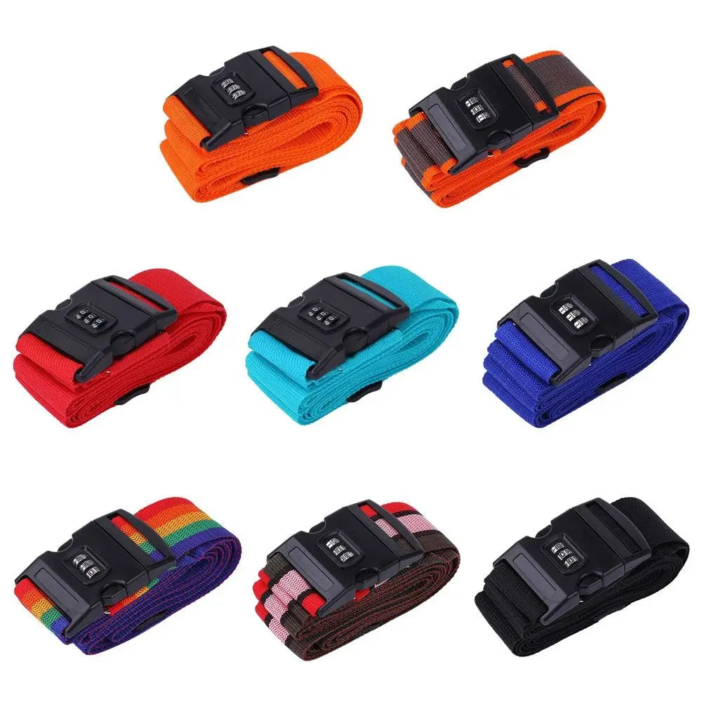 Anti-Theft Luggage Strap with Password Lock - Cross Buckle Suitcase Belt for Secure Packing