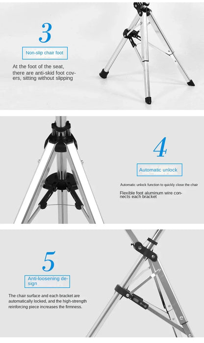 Multi-Functional Non-Slip Walking Stick with Seat – One-Key Foldable Crutch Chair, Triangular Bracing Elderly Hiking Pole Walker
