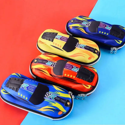 3D Racing Car Pencil Case for Kids – Cartoon EVA PU Stationery Box for School, Cute Pen Bag for Boys
