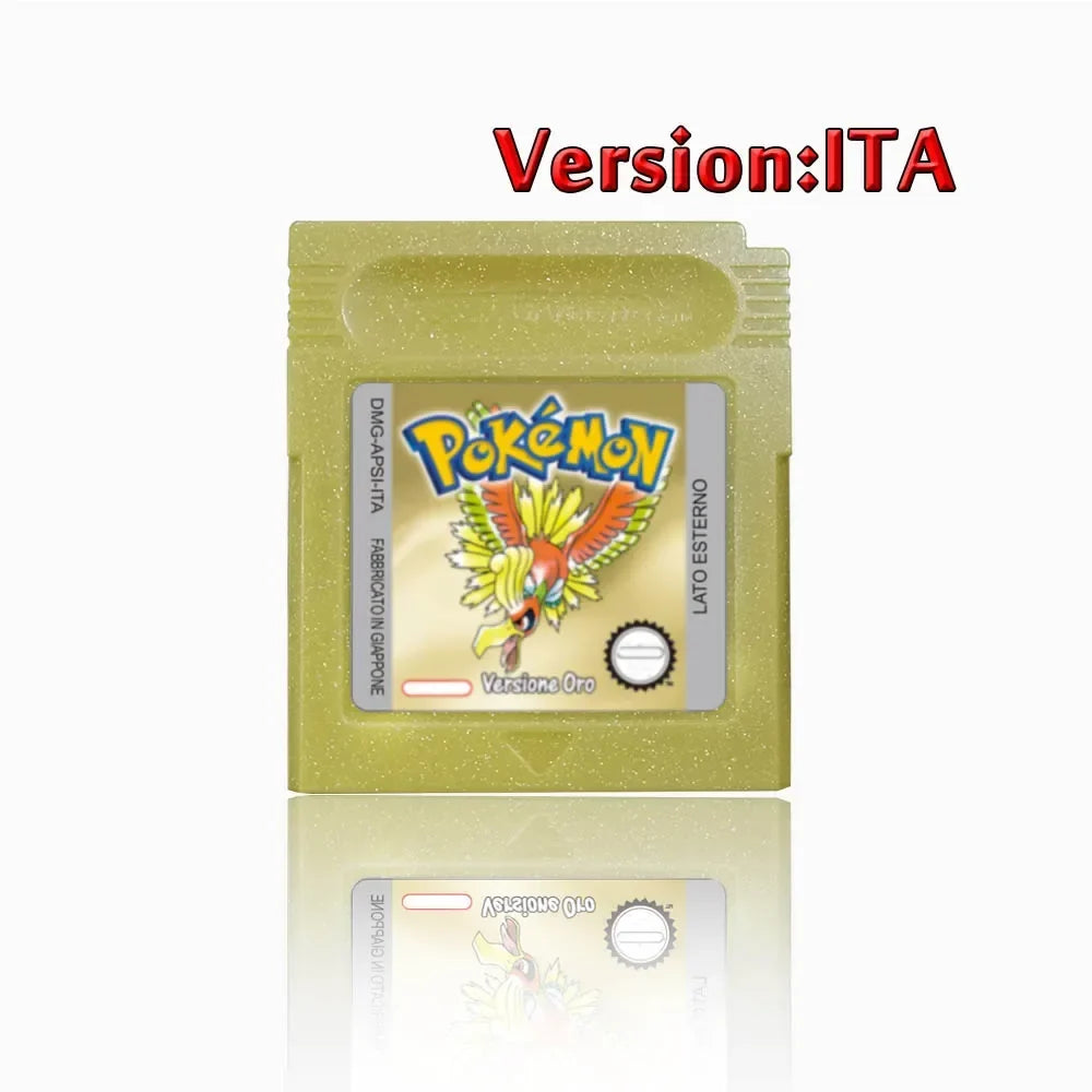 Pokemon GBC Game Cartridge - 16-Bit Video Game Card in Red, Blue, Crystal, Gold, Silver & Yellow Versions