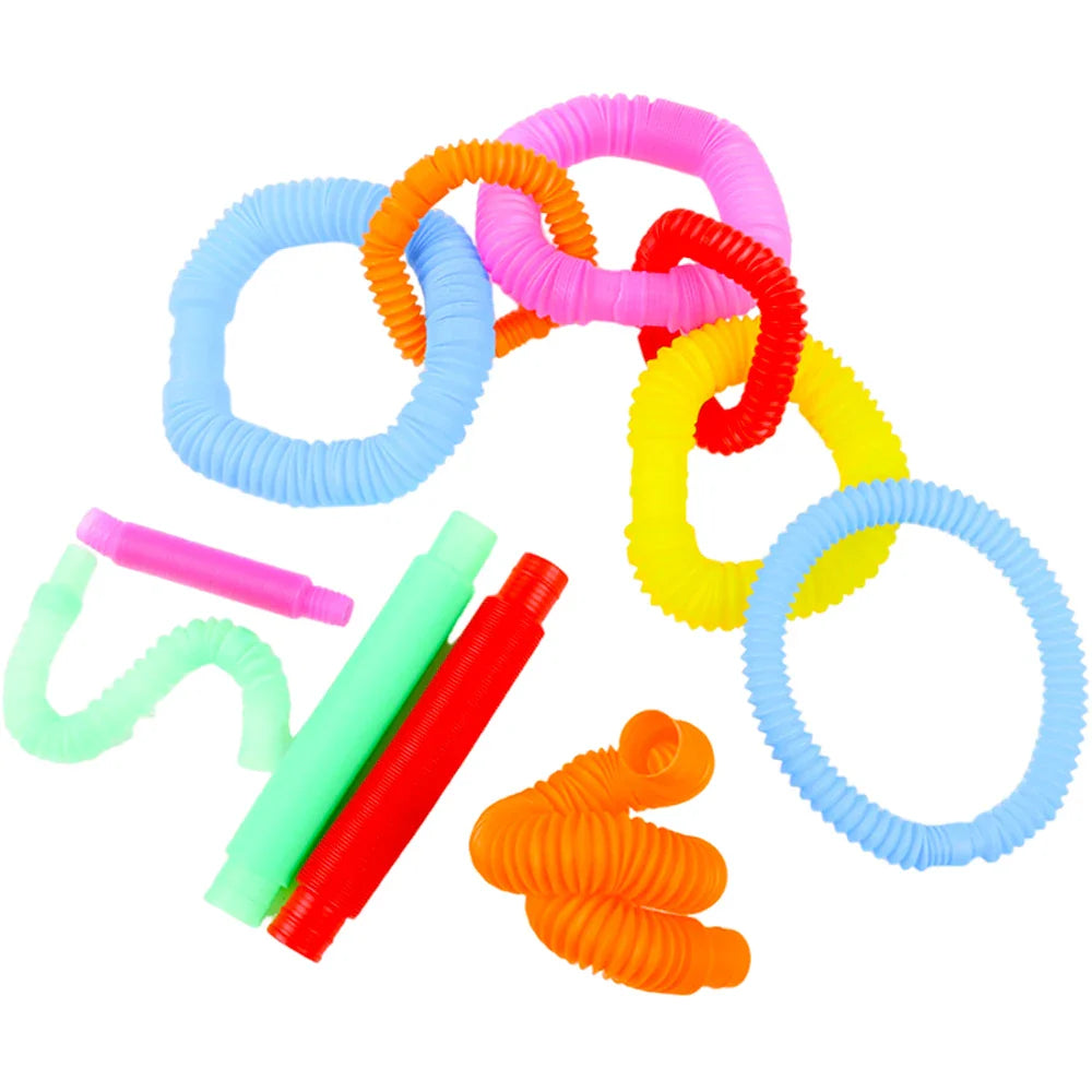 Flexible Telescopic Pop Tube Toys (6–24PCS) – Stretchable Sensory Stress Relief Tubes for Kids & Adults Decompression Fidget Toys