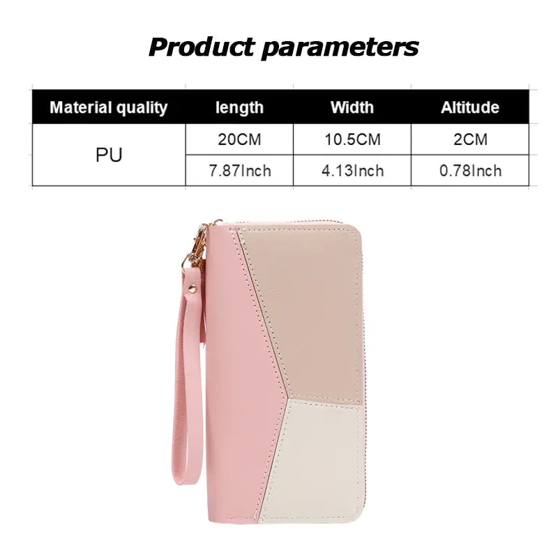 Women's Fashion Zipper Wallet: Long PU Leather Handbag with Coin Purse, Card Holder - Stylish Billfold Wallet