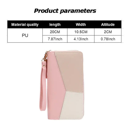 Women's Fashion Zipper Wallet: Long PU Leather Handbag with Coin Purse, Card Holder - Stylish Billfold Wallet