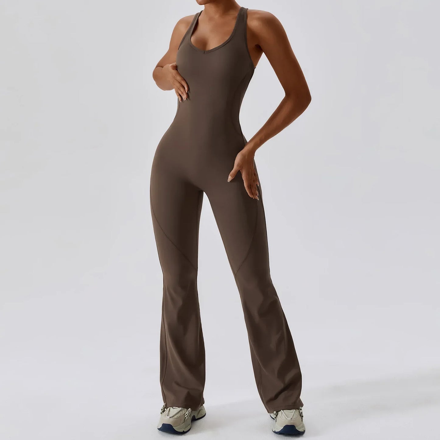 Women’s Yoga Sportswear Jumpsuit – Fitness Gym Romper Stretch Workout Bodysuit with Push Up Support